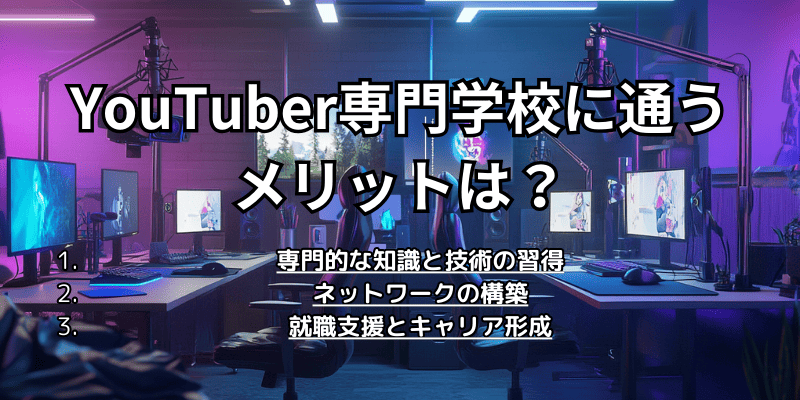 youtuber専門学校に通うメリットは