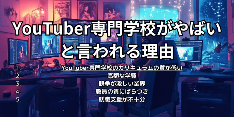 youtuber専門学校やばいと言われる理由