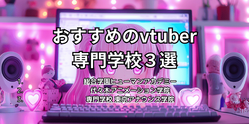 おすすめのvtuber専門学校３選