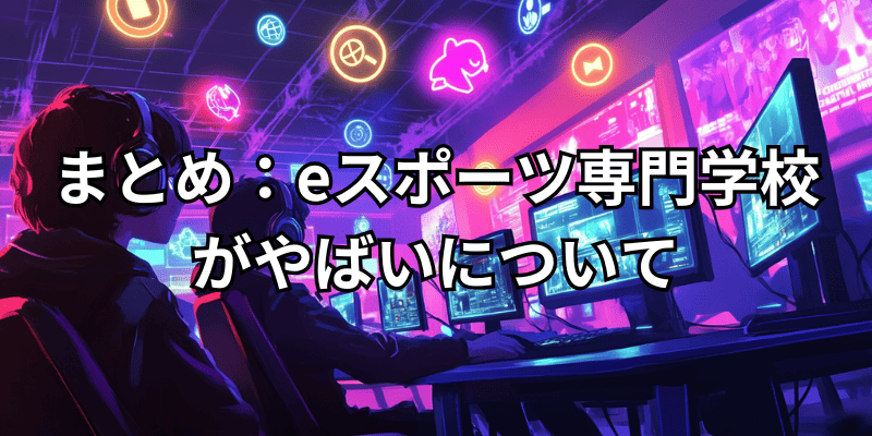 まとめ：eスポーツ専門学校がやばいについて