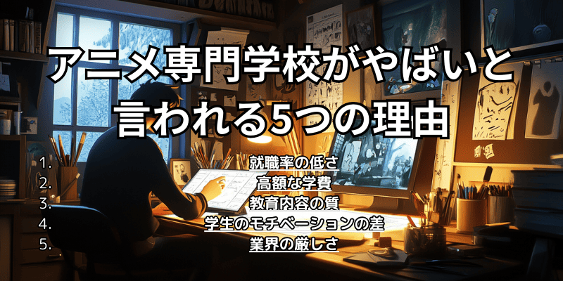 アニメ専門学校がやばいと言われる5つの理由