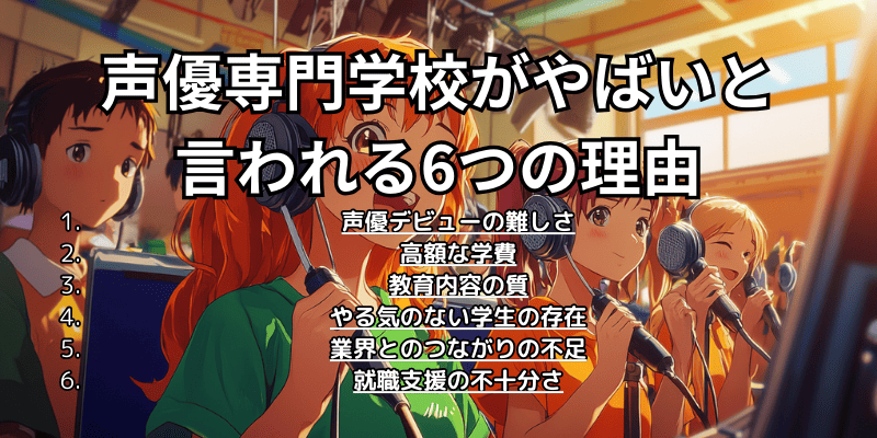 声優専門学校がやばいと言われる6つの理由