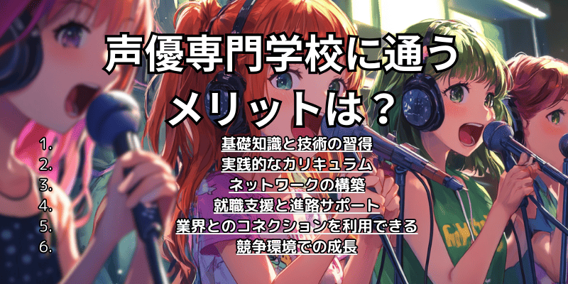 声優専門学校に通うメリットは？