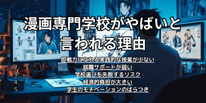 漫画専門学校がやばいと言われる理由